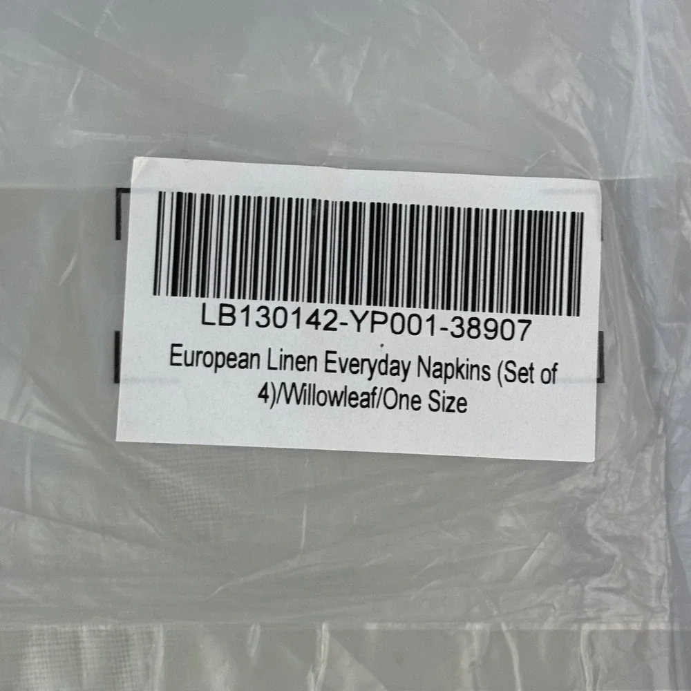 Quince European Linen Everyday Napkins Set of 4 Willowleaf Green 20x20 NEW